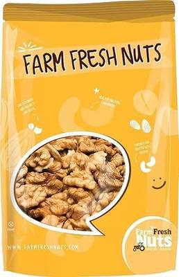 Farm Fresh Nuts Dry Roasted Walnuts (1LB) - Himalayan Salt, California | 1LB, Dry Roasted California Walnuts, Himalayan Salt, No Oil Added, Resealable Bag