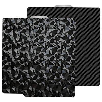 257x257mm PET PEO Double Side Build Plate for Bambu Lab X2D/P2S/X1C/X1/X1E/P1P/P1S/A1, Smooth Diamond PEO+Carbon Fiber PET Spring Steel Sheet Plate for Bambu Labs 3D Printer