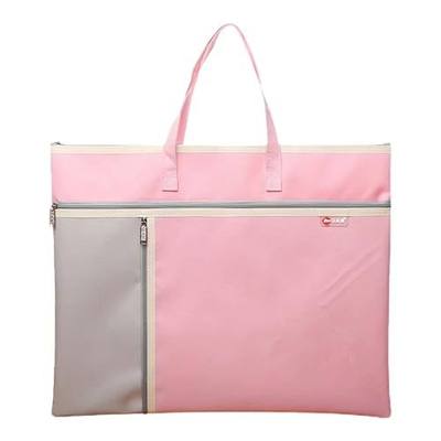 Art Portfolio Bag with Zipper and Handle Large Capacity Oxford Bag Artwork Storage Container for Drawing Sketch Photography Poster Files Document A3 Size (Pink, A3)