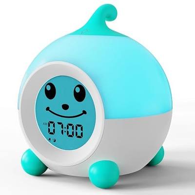 Teach Me Time Kids Alarm Clock, Children's Sleep Trainer with Emoji,Toddler Sleep Aid Night Light with Auto-Off Timer,Perfect for 2-9 Years Old Younger Children (Green)