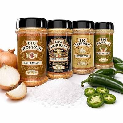 Big Poppa’s Must Have BBQ Seasoning Bundle – BBQ Rub Set (4-Pack) | Award-Winning, Versatile BBQ Rub Seasoning Set for Chicken, Fish, Burgers & Tacos – Balanced Flavor for Home Grillers