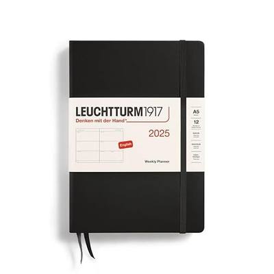 LEUCHTTURM1917 - Weekly Planner 2025, Hardcover, Medium (A5), Black (Jan 1 - Dec 31, 2025)