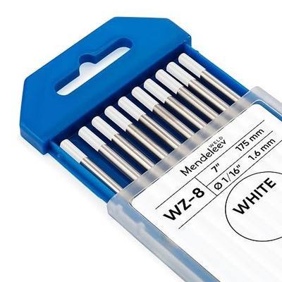 WZ-8 WHITE 1/16" Tungsten Electrode TIG Welding 10-Pack (2% Ceriated EWCe-2)