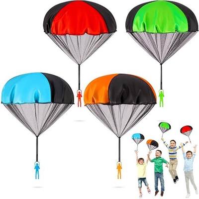 Yeeeasy Tangle-Free Parachute Toys for Kids, Outdoor Flying Game for Boys Girls Age 3-12, Birthday Gifts & Stocking Stuffers, Rip-Stop Hand Throw Army Men Action Figures, Boys 4Pcs