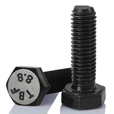 M12-1.75 x 50mm 6Pcs Hex Bolts, Hexagon Head Screw, 8.8 Grade Alloy Steel, Black Oxide Finish, Metric Full Machine Thread