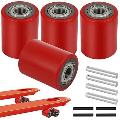 Homaisson 2 Pair Pallet Jack Load Wheels, Manual Pallet Jack Truck Wheels 3” x 3.75” with Bearings ID 20mm, Pallet Jack and Lift Truck Rear Wheel Replacement(2 Pair)