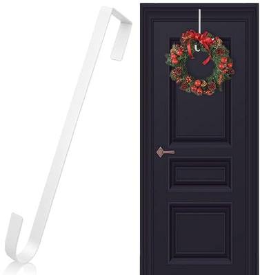 Wreath Hangers 12 Inch White Door Wreaths Hanger for Front Door | Upgraded Thickened, Metal over the Doors Hanger, Wreath Hooks Holder for Christmas Halloween Easter Home Outdoor Decorations