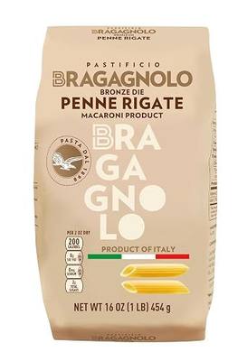 Pastificio Bragagnolo, Penne Rigate 849 Bronze-Drawn, 100% Italian Pasta, Made with Durum Wheat Semolina Flour, Non GMO ( 1 Pound Bag) - Consistently al Dente.