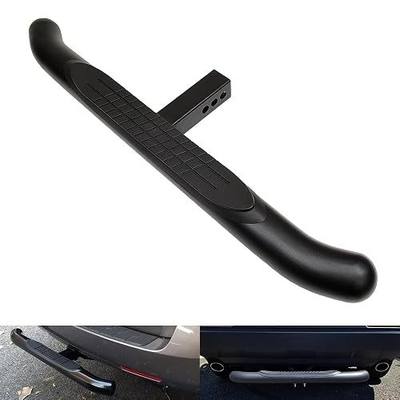 Black 36" Towing Hitch Trailer Tow Hitch Step Bar 3" Round Curved Rear Bumper Guard for 2" Receiver SUV Pickup Truck