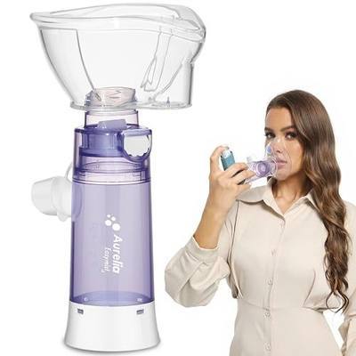 Inhaler Spacer for Adults, Nessi OTC Spacer, Spacer for Inhaler with Silicone Mask, Anti-Static Chamber & Exhalation Valve, Easy to Use & Clean