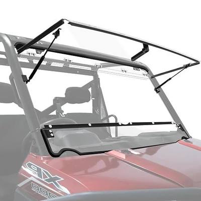 StarknightMT Flip Windshield Compatible with Polaris Ranger XP 1000 / Crew 1000 (2017-2026) XP 900 PC Front Full Window with Gas Struts, Hard Coated Scratch Resistant, Rattle-Free, Work with Grab Bar