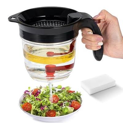 Fat Separator for Gravy,4 Cup,32oz,with Measuring Cup and Filter | Grease Gravy Separator with Scale,Grease Gravy Separator with Multi-Functional Dish Sponge