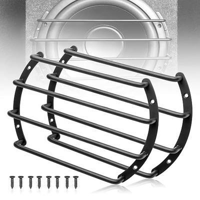 NuIth 8 Inch Metal Subwoofer Grill, 4 bar Audio Speaker Grill Cover Protector, 8 Inch Black Car Bar Grille Sub Grill Cover, 8 Inch 4 Bar 2PCS