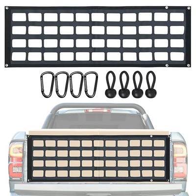Dawnjaccee Tailgate Net for Pickup Truck Bed - Cargo Trucks Bed Divider for Full Size Truck 60'' x 18'' (Black) - Mesh Tail gate Competible with Chevy, Ford, Tacoma, Toyota, Ram,PVC Tarpaulin