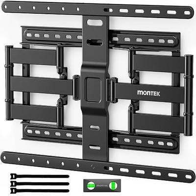 monTEK Ultra Slim TV Wall Mount for 43-90 Inch TVs | 1.1" Thin Low Profile Full Motion Bracket | Dual Swivel Articulating Arms with Tilt | Max VESA 600x400mm | Holds 132lbs | Fits 16"/18" Studs