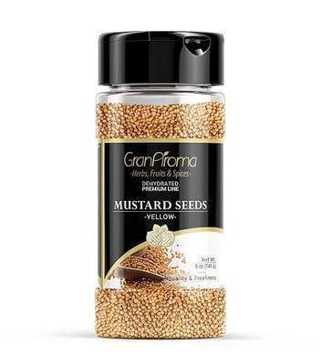 GranAroma Yellow Mustard Seeds, Mild Flavor, Dips & Dressings, For Homemade Mustard (5 Ounce)