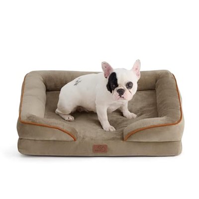 Bedsure Orthopedic Dog Beds Large Sized Dog with Removable Washable Cover | 35" Classic Big Dog Couch Sofa Waterproof, Bolster Sides, Nonslip Bottom, Comfy Pet Bed for Cats, Senior Dogs, Moss Green