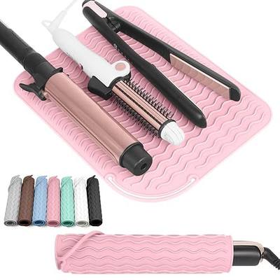 Larger Size Silicone Heat Resistant Mat for Hair Tools(12" x 9") | Curling Iron Flat Iron Hair Straightener Holder Mat, Portable Hot Tools Cover Pad for Travel Vanity Salon