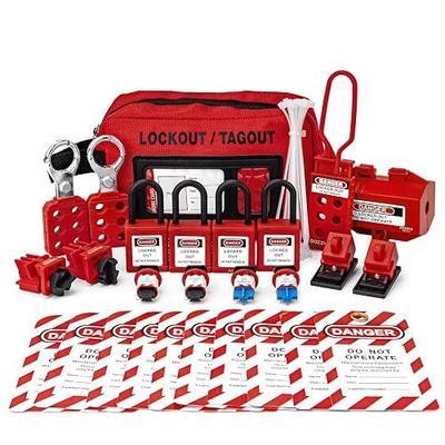 Portable Lockout Tagout Kit - 27 Pack OSHA Compliant | Red Loto Locks to Prevent Accidental Startup | for Breaker Lock Out Tag Out Kits Electrical