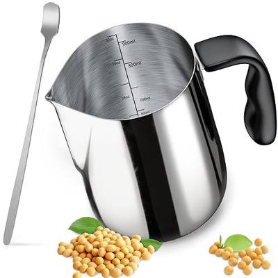 CasaCulina Candle Making Pouring Pot with Stirring Spoon, 32oz Stainless Steel Wax Melting Pot with Heat-Resistant Handle, Double Boiler Candle Making Pitcher with Dripless Pouring Spout Design