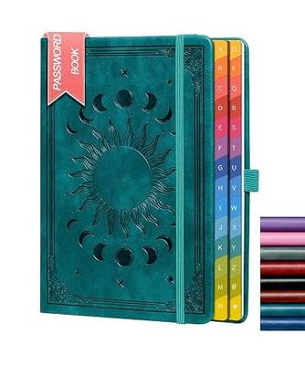 Password Keeper Book with Colorful Alphabetical Tabs, 5.7"×8.4"Hardcover Internet Password Book for Organized Internet Website Address Logins,Password Notebook for Home Office,Seagreen.