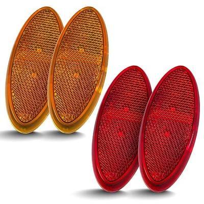 Command Electronics OEM 12V LED RV & Trailer Oval Clearance Light with Built-in Reflex - Made in USA - Surface Mount for Easy Installation - Hardware & Connectors Included | Amber & Red (4 Pack)