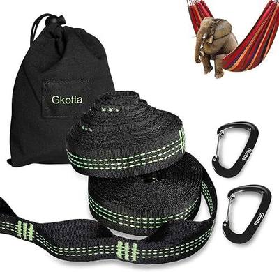 Hammock Straps for Trees Heavy Duty Long Extender Hammock Webbing Ropes Kit | With 2 Carabiners, Set of Two 10FT Long, 32 Adjustable Loops, Holds up to 1000 Lbs Each Strap, Hammock Ties Around Tree Safe