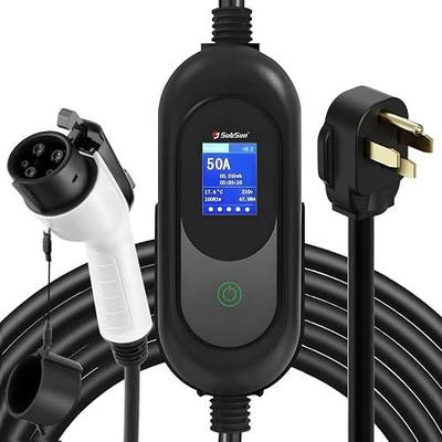 SubSun Level2 Tesla Charger 50A 240V with NEMA 14-50 & Tesla Adapter,J1772 | 25FT Cable, Electric Vehicle Charger,Adjustable Current & Delay, Portable, for Portable Home, Outdoor, Camping Charging