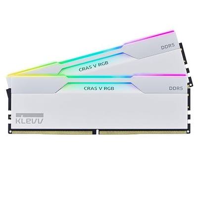 KLEVV CRAS V RGB DDR5 64GB (2x32GB) 6400MHz CL32 SK Hynix A-Die 1.35V Gaming Desktop Ram Memory XMP 3.0 / AMD Expo Ready - White (KD5BGUA80-64A320J)
