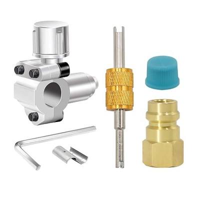 Generic BPV31 Bullet Piercing Retrofit Convert Adapter Kit with Valve Cores Remover Tool, Tap Valve Compatible with 1/4 Inch, 5/16 Inch, 3/8 Inch Pipes