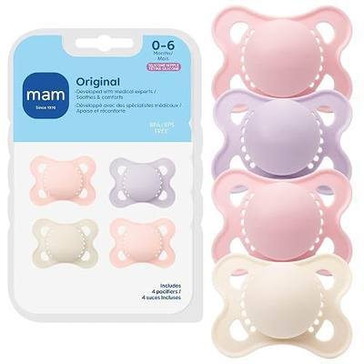 MAM Original Baby Pacifier 0-6 Mths, Skin Soft Silicone Nipple, 4 Pack | For Newborn Babies, BPA-Free Skin Soft Silicone Nipple, Developed With Medical Experts, Easy to Clean, Made In Europe