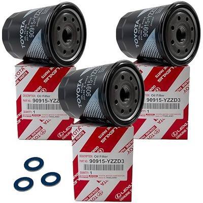 Genuine Oil Filter 90915-YZZD3 with APSG Drain Plug Washers | 3 PACK | Compatible with Toyota/Lexus vehicles