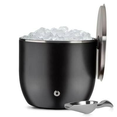 Snowfox XL - Insulated Ice Bucket with Lid/Scoops, Premium Vacuum Insulated Stainless Steel Ice Buckets for Parties, Ice Box, Home Bar Accessories, Parties Supplies, Bar Decor, 7L, Matte Black