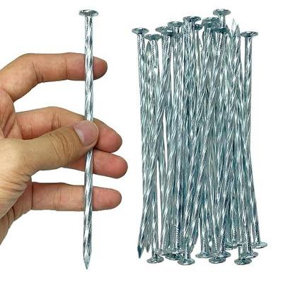 Artificial Turf Stakes Galvanized Spiral Landscape Spikes 6IN Weed Barrier Fabric Stakes for Paver Edging, Gardening Lawn Edging, Carpentry and More (25 PC)