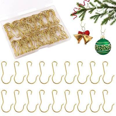 Ornament Hooks, 100 Pack Ornament Hangers, Gold Christmas Ornament Hooks, Ornament Hook for Christmas Trees, Christmas Hook for Ornaments, Christmas Tree Hooks Ornaments for Christmas Tree Decorations