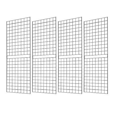 Grid Wall Commercial Grade Gridwall Panels – Heavy Duty Grid Panel for Any Retail Display Wall Grid 2' Width x 6' Height, Black (Pack of 4) Easily Portable