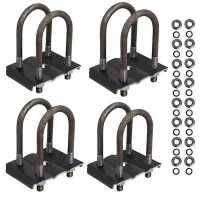 Trailer U Bolt Kit, 5-1/2" Trailer Axle U Bolts for 3500 lbs 2-3/8" Round Axle, 1/2” Diameter, 2" Thread Pitch by MCCKLE (2 Pack)