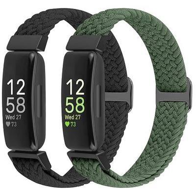 Elastic Braided Watch Band Compatible with Fitbit Inspire 3/Inspire 2/Inspire/Inspire HR/Fitbit ace 3/Ace 2, Adjustable Stretchy Strap Sport Nylon Loop Replacement Wristband for Fitbit Inspire
