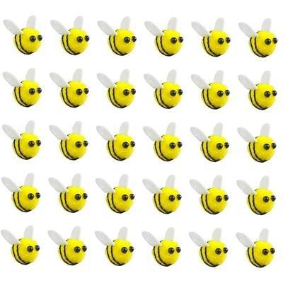 60 PCS Wool Felt Bees Felt for Crafts Mini Bee Plush Decor for Tiered Tray Decoration Party Favors DIY Craft Jewelry Accessory