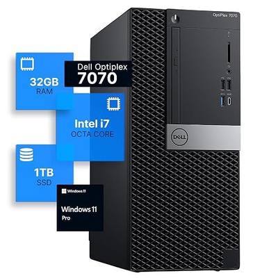 Dell Optiplex 7070 Tower Desktop Computer | Intel i7-9700 (3.4) | 32GB DDR4 RAM | 1TB SSD Solid State | Windows 11 Pro | Internal Wi-Fi 6 PCIe Adapter (Renewed)