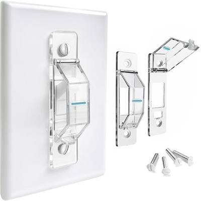 2 Pack Light Switch Cover Guard Switch Lock With Glow In The Dark Effect | Fits standard toggle switches,Child-proof lock stops kids from accidentally switching off lights or appliances,Easy install