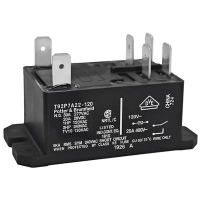 T92P7A22-120 Power Relay, DPST-NO (2 Form A) - 120VAC, 30A 6-Pins General Purpose Relay Replace Part 10459304