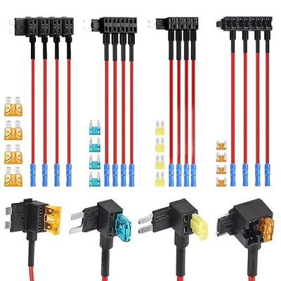 BFXM 16 Pack 4 Types 12V Car Add-a-Circuit Fuse Tap Adapter,Standard Mini Micro2 and Low Profile Fuse Taps for Cars Trucks Boats