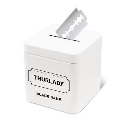 Razor Blade Disposal Container, Matte White, Large Capacity, Holds Over 500 Blades, Safe & Recyclable