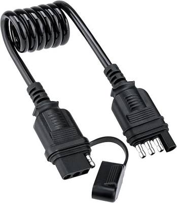 4 Pin Trailer Connector Extension, Flat Trailer Plug Trailer Wire Extension Harness, 18 Guage Male and Female Wiring Harness Adapter, Retractable Extension Cable with Dust Cover