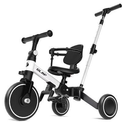 Glaf Tricycle for Toddlers 1-3 Toddler Bike with Push Handle 2-4 Years Baby Bike Toys for 2 Years Boys and Girls Balance Bike with Adjustable Seat Height and Backrest Birthday Gift (White)