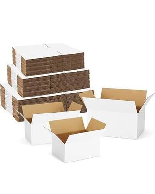 Assorted-Sizes-Shipping-Boxes-45-Pack: 8x6x4 & 9x6x4 & 10x7x5 Small-Shipping-Boxes-Mailers, White Corrugated-Cardboard-Boxes-for-Packing-Small-Business Mailing