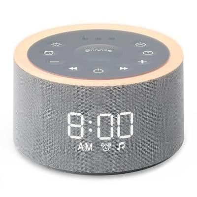 Dreamegg D1+ Sound Machine Alarm Clock, 29 Soothing Sounds with Night Light | Sound Machine for Sleep, White Noise Machine, 0-100% Dimmable, White Noise Alarm Clock for Bedrooms Adults Baby, Grey