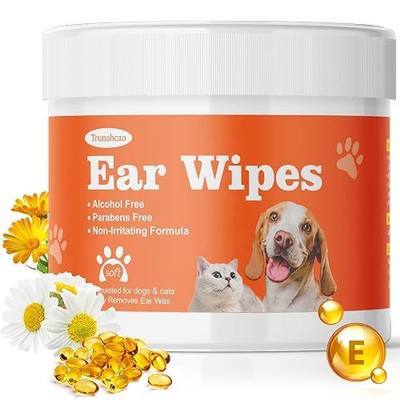 Dog Ear Wipes, Dog Ear Cleaner Wipes Ear Cleaning Wipes for Dogs,Cats - Gently Remove Ear Wax - Relieve Ear Infections, Itching,Scratching,120ct (3.15in) Pet Ear Cleanser