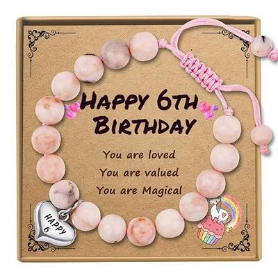 Sereney Birthday Gifts for Girls Pink Handmade Beaded Bracelets for Teen